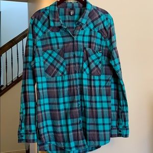 Fox - Large long sleeve plaid shirt